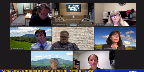 Virtual Board of Supervisors meeting