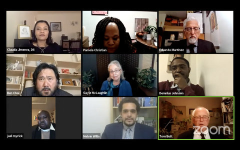 Nine people in meeting on Zoom