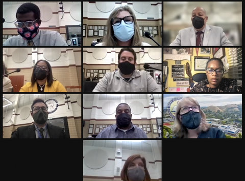 Ten people in virtual meeting