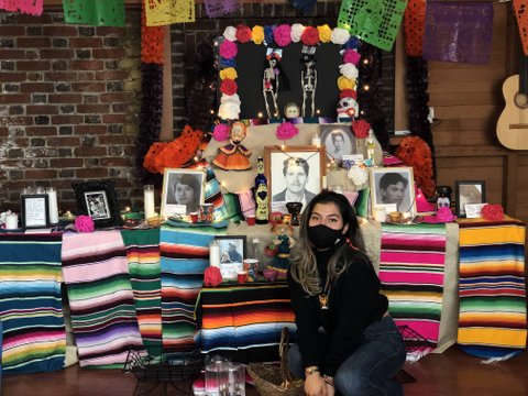 altar dia de los muertos cementerio