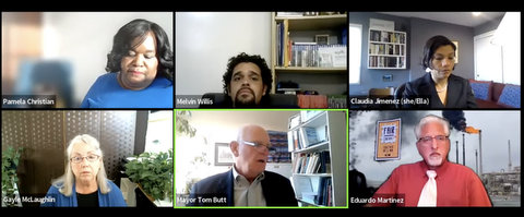 Six people in virtual meeting