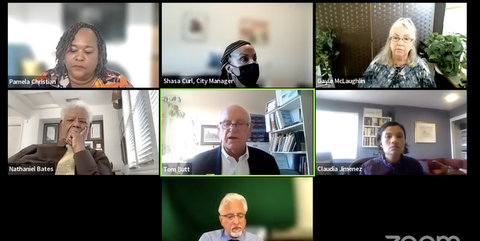 Seven people in Zoom meeting