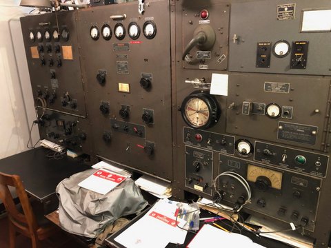Radio room onboard a ship