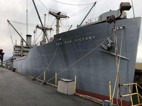 The SS Red Oak Victory, a World War II warship.