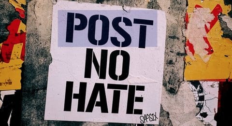 Graphic that says post no hate