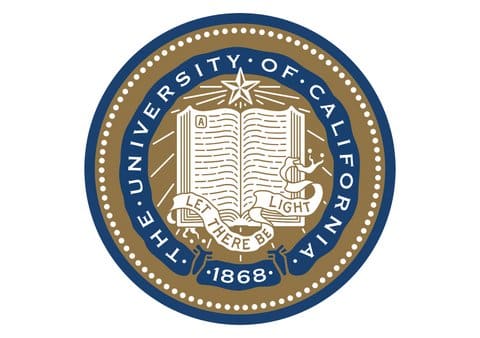 Logo with "the university of california 1868" encircling an open book and a banner that says "let there be light"