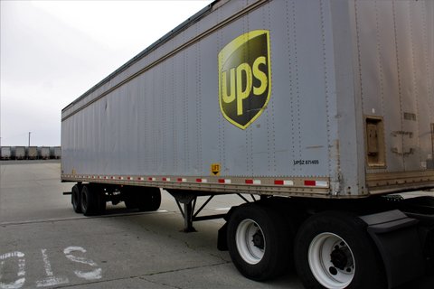 A semi-trailer with the UPS logo