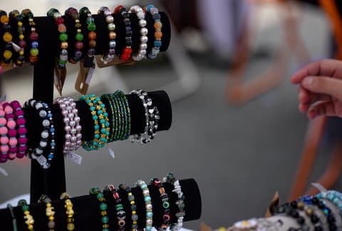 Anahi Handmade Jewelry on display at El Sobrante Stroll on Sept. 17, 2023. (Denis Perez-Bravo / Richmond Pulse)