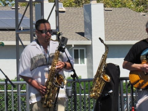 Saxophone player on stage